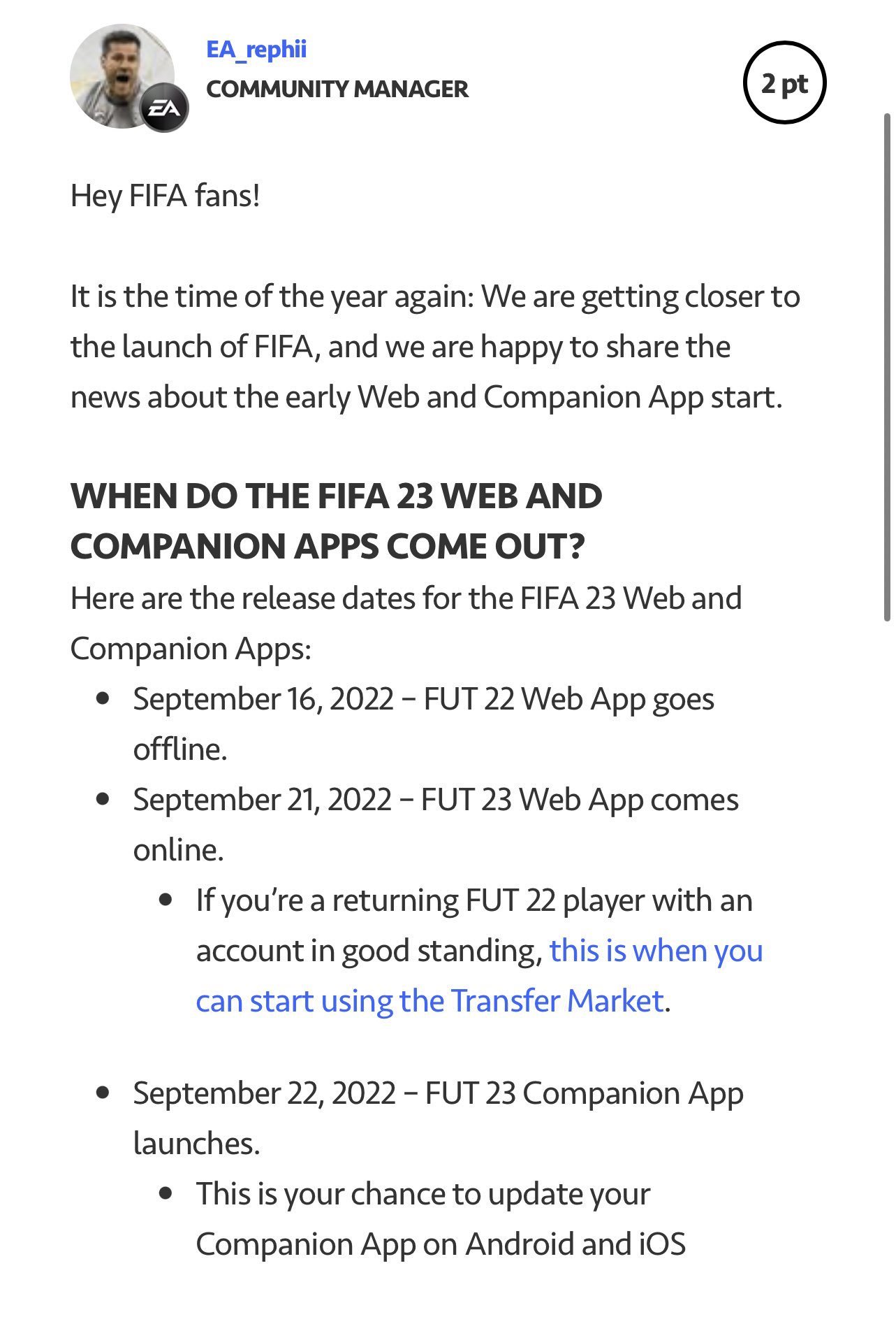 FIFA 23 Companion App: When is the FUT iOS and Android app out