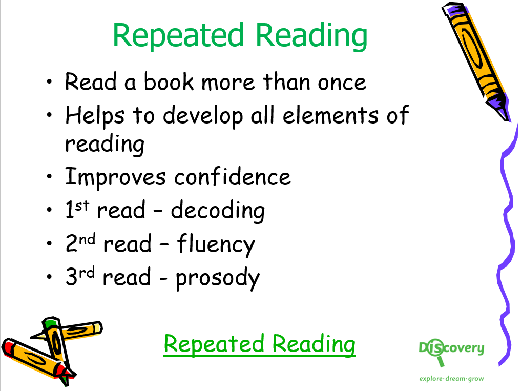 Discovery_Y1's tweet photo. Thank you to everyone that came to our Phonics workshop yesterday. We hope you learnt more about the benefits of repeated reading and how to support your child.
If you missed it, then more information will be emailed out shortly.
#reading #phonics #unlockinglettersandsounds https://t.co/0EuKi2102Y