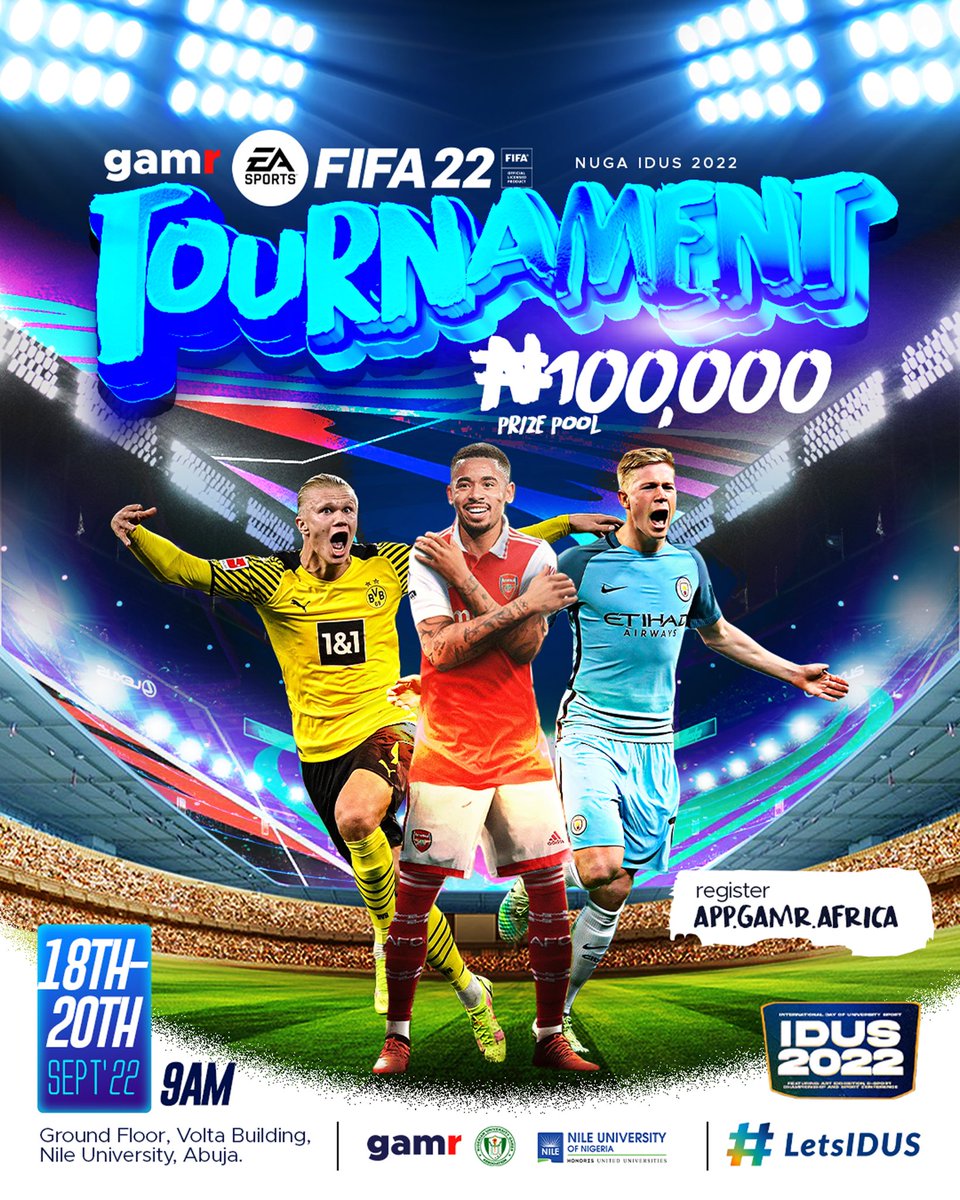 GamrHQ_'s tweet photo. Are you ready gamrs?
Grab your pads for the biggest university event of the year.
Gamr presents to you the Nile University FIFA 2022 Tournament.
Download the Gamr app to register now!!!
@NUGANigeria @NileUni
#gamr #gamrs #gamrafrica #nileuni #gamers #gaming #gamingcommunity https://t.co/VCktpL3Ntj