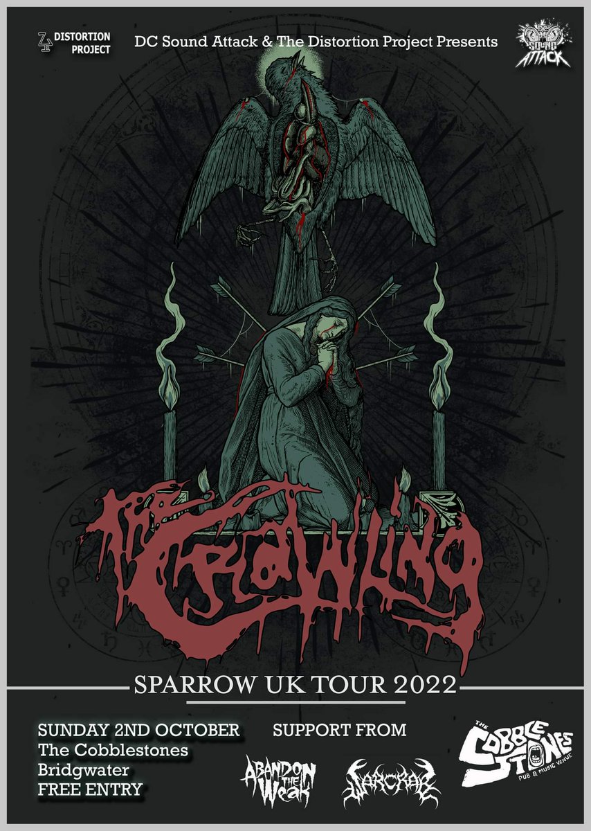 ‼️ SUPPORTS CONFIRMED ‼️

<a href="/Warcrab1/">Warcrab</a> and Abandon The Weak will support <a href="/TheCrawlingBand/">The Crawling</a> on Sunday 2nd October at The Cobblestones, Bridgwater.

FREE ENTRY

✅️ fb.me/e/2etXkSFOy