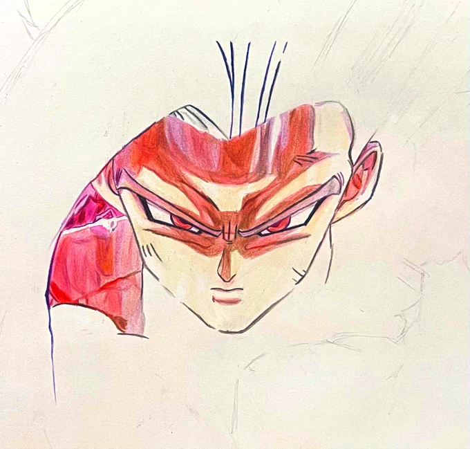 悟飯ビースト描きます#ドラゴンボール超#映画#悟飯ビースト#色鉛筆#模写 