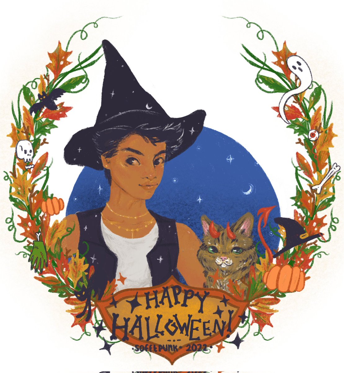 another day of storms over here so I'm opening a Halloween Household commission slot today as well! £25/person + costume, +£15 extra person + costume, +£10 pet +costume 🧡 DM me!