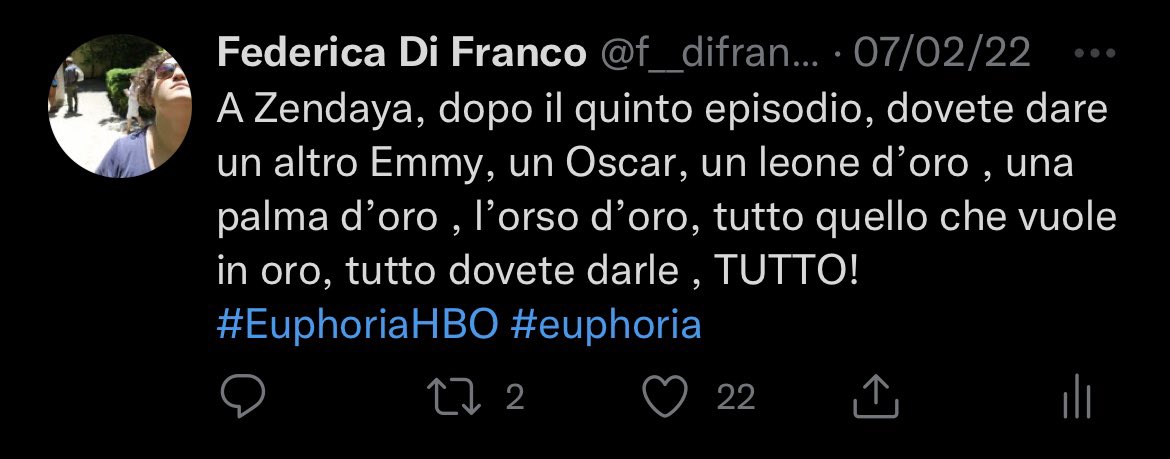 f__difranco's tweet photo. Lo avevamo previsto già a febbraio! 
Queen Z
#Zendaya #EuphoriaHBO #Emmys2022 https://t.co/F8cyylJ1kB