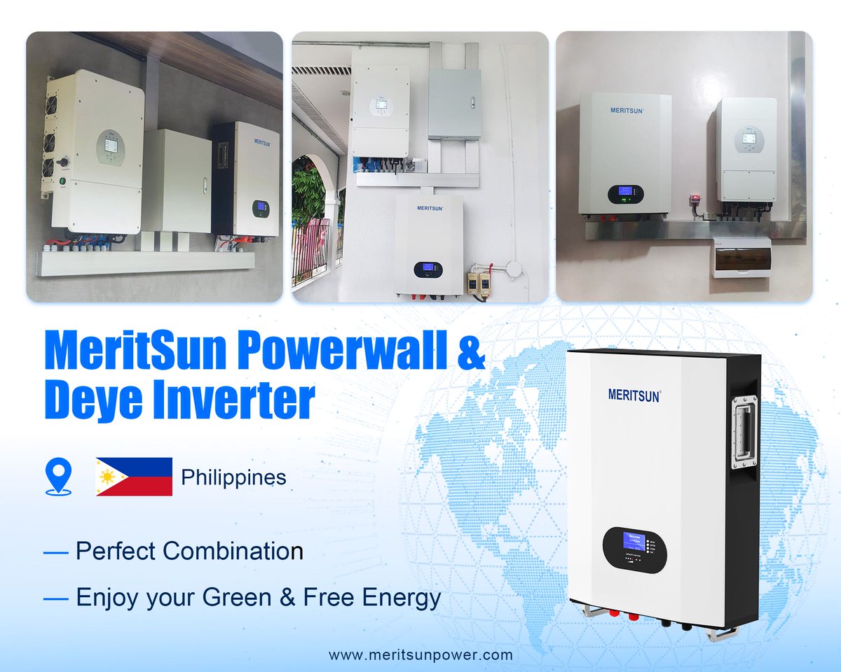 CarsonLin11's tweet photo. @MeritsunPower  #Powerwall is suitable for all inverters on the market, the picture is the perfect match of MeritSun Powerwall and #Deye #inverter provided by #Philippine customers。
MeritSun ,help Enjoy your Green and #Free Energy!
https://t.co/A26rRS9yHM https://t.co/SqFUtVk9d8