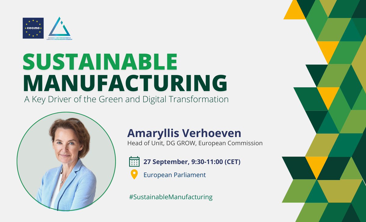 We are delighted to welcome Amaryllis Verhoeven, Head of Unit, DG Grow, #EuropeanCommission who will be one of our speakers.
See you in the European Parliament on September 27th!! ♻️
📝Details and registration here: bit.ly/3zuQtaT