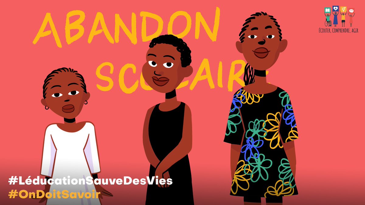 L'éducation 🏫 pour la santé ⚕️ aide les parents à maintenir leurs enfants dans les écoles. L’abandon scolaire = un défi majeur en Afrique de l’Ouest et du Centre 🌍: seulement 1 👧 fille sur 3 👧🧕👩‍🦰 termine sa scolarité. #LéducationSauveDesVies #OnDoitSavoir