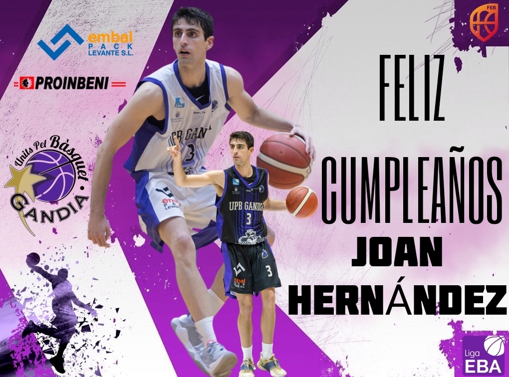 CUMPLEAÑOS | 🏀🎂

Nuestro gran capitán Joan Hernández cumple años.

🎉👏¿Lo felicitamos?👏🥳

🎈🍾🎈🥳🎉🍾🎈🍾🎈🥳🎉🍾
‼️Muchísimas felicidades <a href="/Joanhc23/">Joan Hernàndez</a>‼️
‼️Feliz cumpleaños y a disfrutar‼️
🎈🍾🎈🥳🎉🍾🎈🍾🎈🥳🎉🍾

#UNITSCREIXEM 💜
@fornlasafor 🎂 #PROINBENI 🏗 #EMBALPACK📦