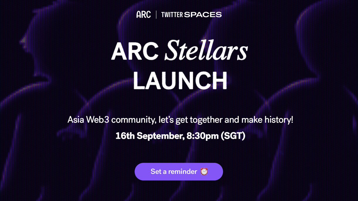 For the longest time, projects in the west have taken the spotlight. This Friday, let's step up and represent ourselves on the global scene. Come join us as we make non-fungible history together! ✨

🔔 x.com/i/spaces/1LyGB…

#IntoTheARC #AsiaTogetherStrong