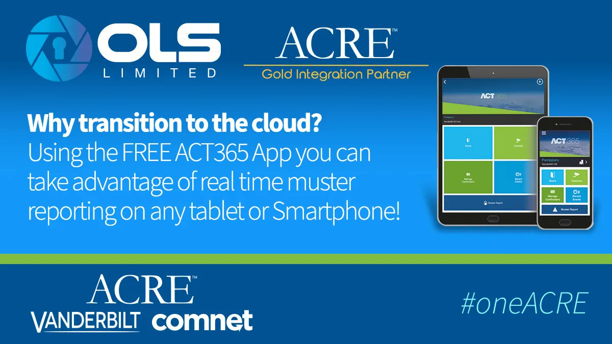 VanderbiltInd's tweet photo. By using the #free #act365 #app you always have #realtime #musterreporting on any #device like #PC #smartphone or #tablet Learn more from our partner OLS https://t.co/IUYEDLMT1l
#accesscontrol #accesscontrolsystem #cloud #cloudaccesscontrol #AspirePartnerProgram #AspireGold https://t.co/nUSEZbXE6y