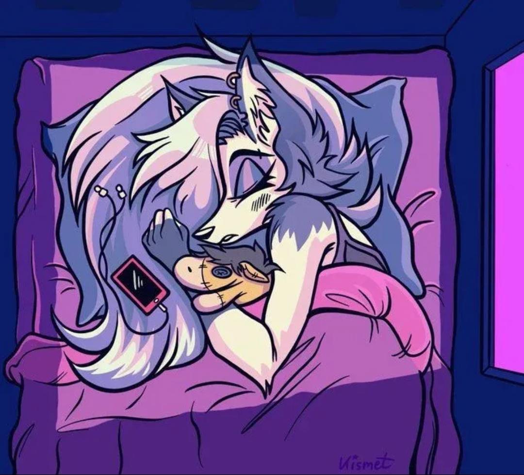 *loona lays asleep in bed sleeping in*

[Art by kismet]
