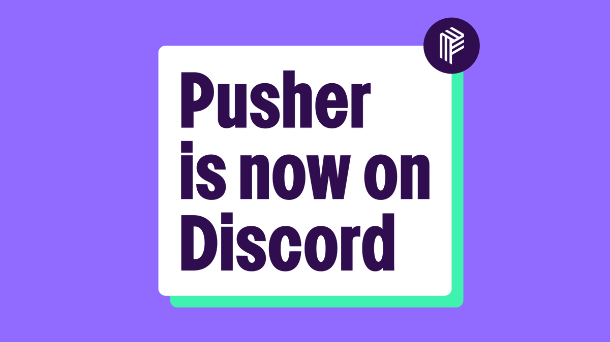 pusher's tweet photo. We are live on Discord!

And we're giving away limited edition T-shirts to 3 lucky devs who share a project they’ve built that’s powered by Pusher in the #i-made-this channel on the Pusher Dev server by the 23rd of September!

Join us on Discord now 👇
https://t.co/ZoqBPJImvY https://t.co/7lIE1cpNhr