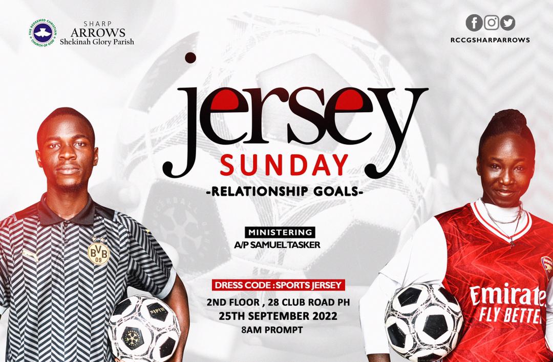 RccgSharpArrows's tweet photo. Oya ooooo.......
Put on your Jerseys 👕👕
Lace your boots 👟👟
And get set for another exciting Jersey Sunday - Staring Relationship Goals
:
:
:
:
:
#RccgSharpArrows
#JerseySunday
#Sports
Don't forget there will be a lot of fun... https://t.co/VzF48wpDJR