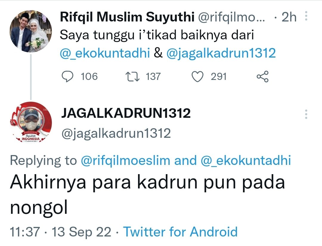 amrudinnejad_'s tweet photo. Saat kecepatan jari melebihi kinerja otak dan daya fikir!

Woey! @_ekokuntadhi @jagalkadrun1312 segera saja sowan ke Gus @rifqilmoeslim &amp; Bu Nyai @ImazzFat di Lirboyo https://t.co/CL4dkcaw6H