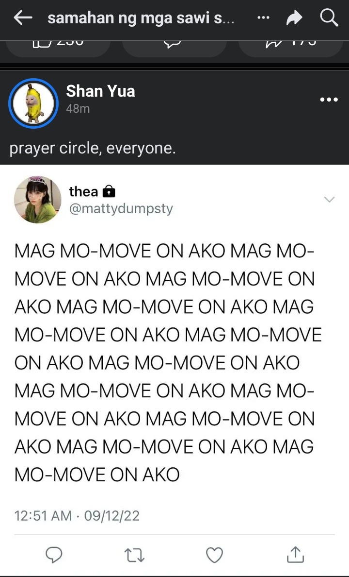 ycaxtus's tweet photo. @filmrinas huhu kita ko lang sa gp ang name is “samahan ng mga sawi sa AU posting 2” https://t.co/F6t75AMYAC