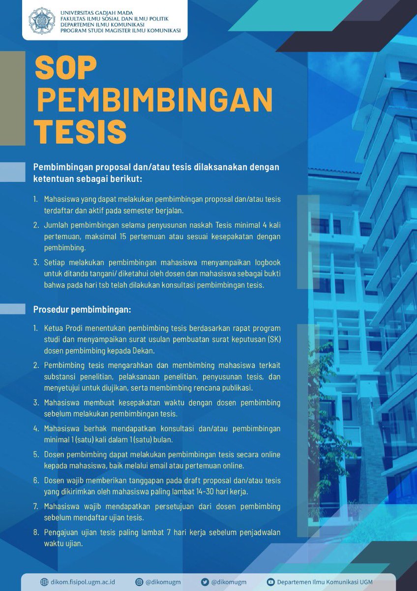 dikomugm's tweet photo. Informasi Panduan Tugas Akhir S2
https://t.co/TUaSP0yDcx
Informasi SOP Pembimbingan Tesis dan Alur Pembimbingan Proposal dan Tesis
https://t.co/runIDxsyAe
Semangat!π€π€
#ProgramMagister
#DikomUGM
#FisipolUGM
#UGM https://t.co/ivENJZk7B9