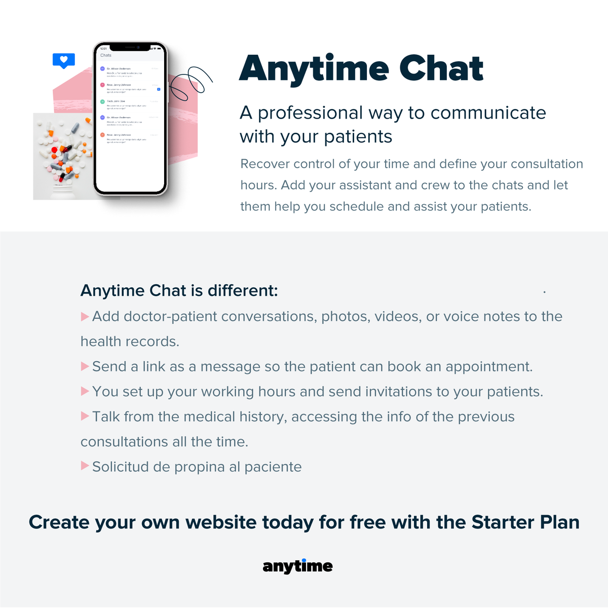 AnytimeClinic's tweet photo. A professional way to communicate with your patients with Anytime chat, all that with a fully Nphies compliant ready software to guarantee security and efficiency!
Check this out 
https://t.co/6UjrSBeUBK
Talk to us 
https://t.co/45NRecfL83 https://t.co/EzcOrw4ewz