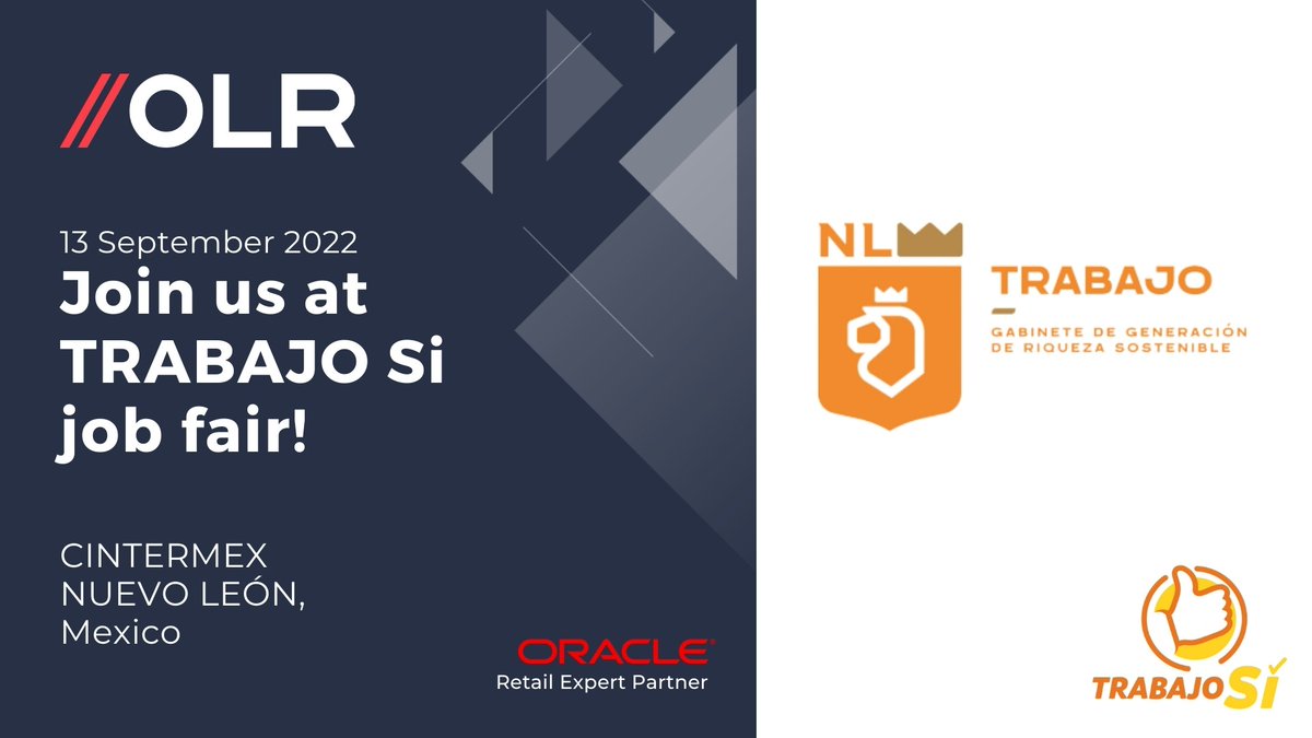 OLR is hiring in Mexico, come and see us today at:

📍Nuevo Leon, Mexico - Cintermex
<a href="/nuevoleon/">El Gobierno de Nuevo León</a> 

#Oracleretailpartner #retailtechnology #retailtech #nuevoleónjobs #oracleretailjobs