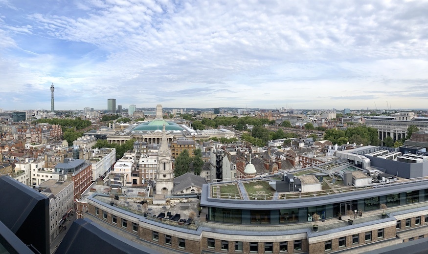 mattfromlondon's tweet photo. Did you know there's a free roof garden in Holborn, where you can see three Bloomsbury landmarks align? It's in 'The Post Building, free to visit, and you can just walk in Mon-Fri. Deets here https://t.co/aUiuREgxI9 https://t.co/YgK2CRdBig