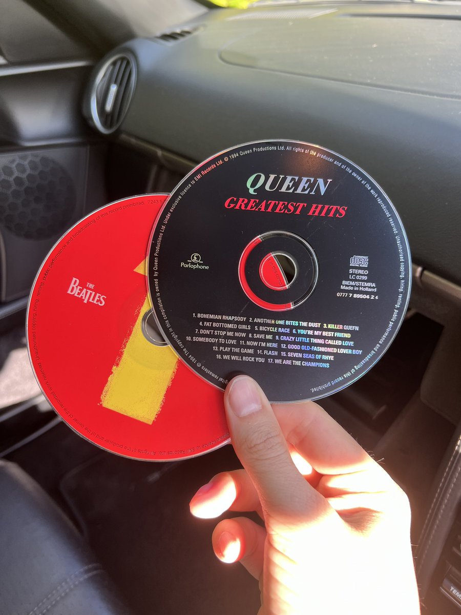 AutoBant's tweet photo. The previous owner left these two corkers in the CD slots, so now I refuse to listen to anything else π πΆ #NewCarWeek https://t.co/bYKe0gS4QM