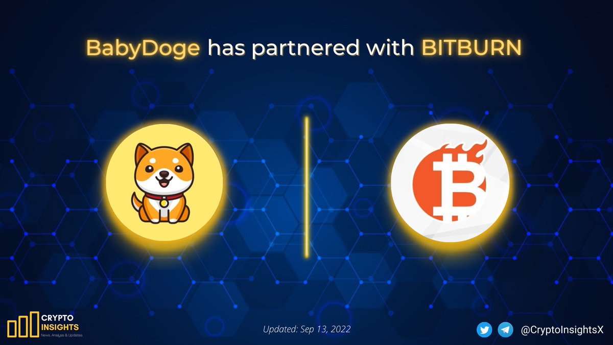 📢JUST IN: <a href="/BitBurnOfficial/">BitBurns</a> has partnered with @BabyDogeCoin to bring its community rewards via farming on #BabyDogeSwap 🚀

Keep #BUIDLing 💪

#Crypto #CryptoNews #BabyDoge #BabyDogeCoin· #BabyDogeWallet #babydogemetaverse #BabyDogeCoin