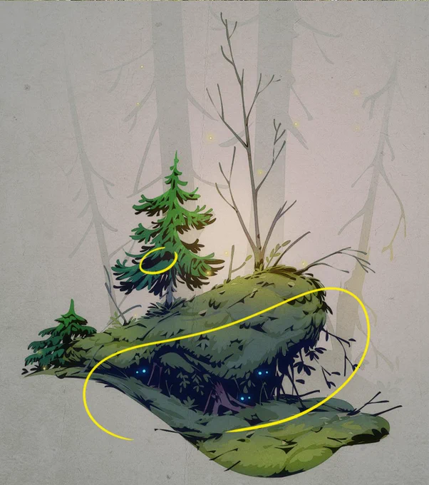 I love to use such dark spots!-  they add a nice contrast-  add visual interest- switch positive-/negative-space colorsGive it a try!Use my Ref-Pack to find tons of images you can analyze!Link in the comments below! 