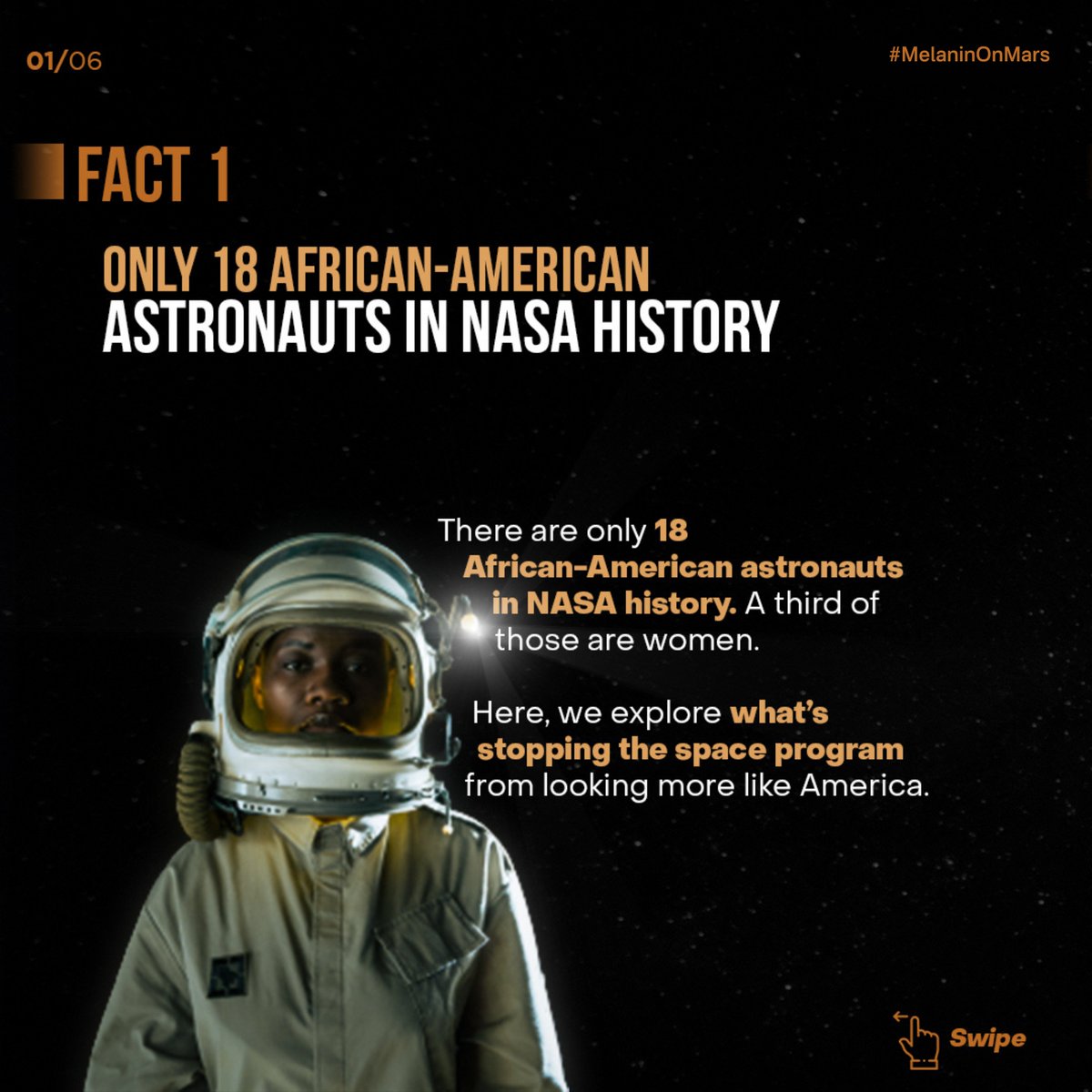 equityinspace's tweet photo. Let's be honest... space is White–White AND male-dominated! According to the 2020 Marie Claire article "Why Is Space Still So White?" only 6 women have been Black, and only 4 of those have actually been to space. We're creating a space to change that!

#MelaninOnMars https://t.co/LtMP0PNNg4