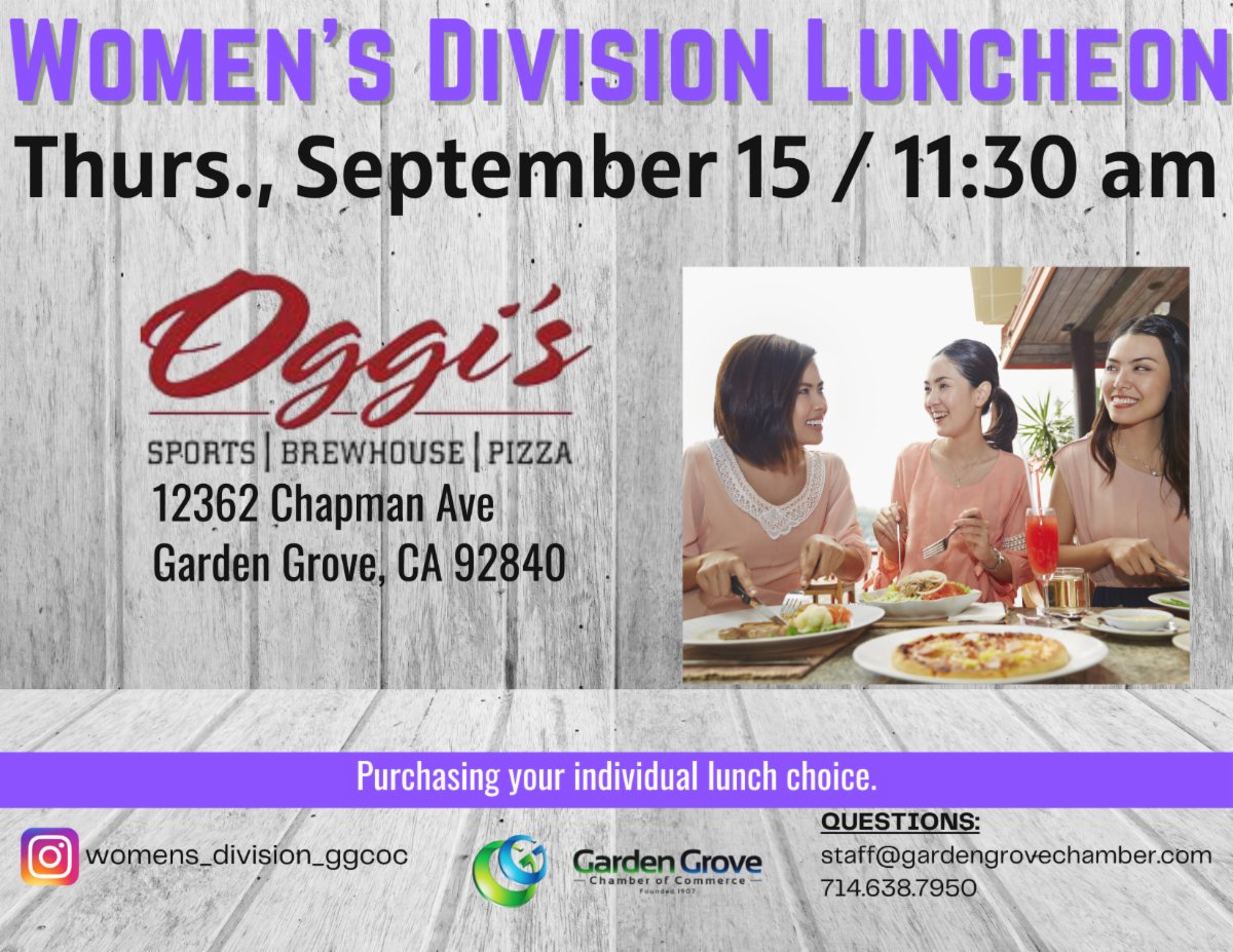The Women's Division Committe focuses on awarding scholarships annually to graduating GGUSD high school seniors who have plans to continue their education. Please attend our events including our monthly lunches to help us fundraise for 16 scholarships. See you all at Oggi's this