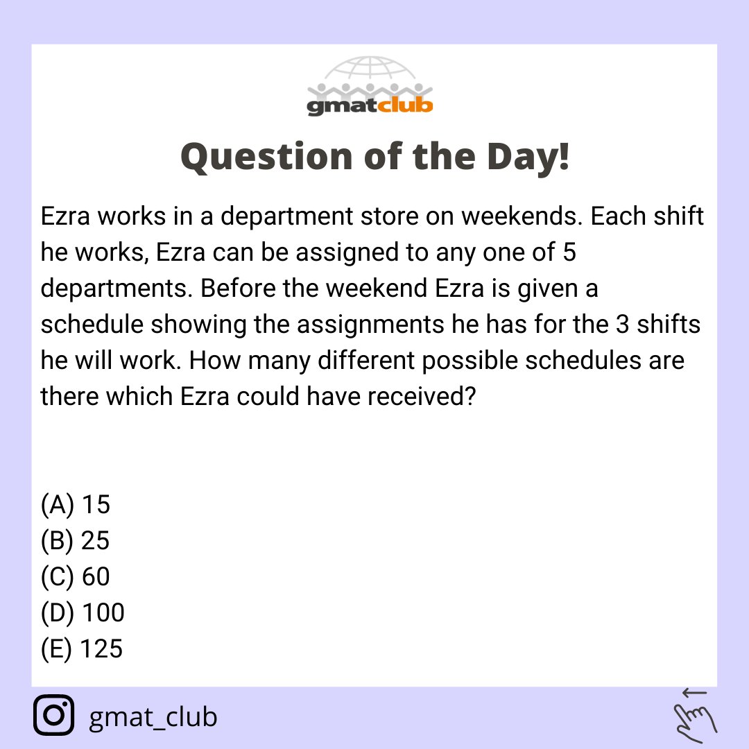 gmat_club's tweet photo. Question of the Day for 13th September! 😜
Explanation link: https://t.co/KjVcao8278

#gmat #gmatclub #gmatprep #gmatquant #problemsolving #quant #datasufficiency #gmatexam #gmatclubqotd #questionoftheday #600level https://t.co/ndp62LsLA6