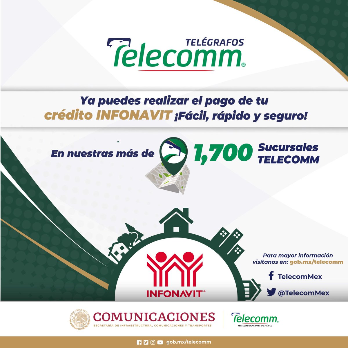 TelecommColima's tweet photo. Recuerda que en las sucursales de Telecomm_Colima  tus pagos de tus créditos de INFONAVIT y FOVISSSTE de manera rápida sin hacer filas #telecommcercadeti #TelecommTuMejorOpcion https://t.co/Wj74CFgTkG