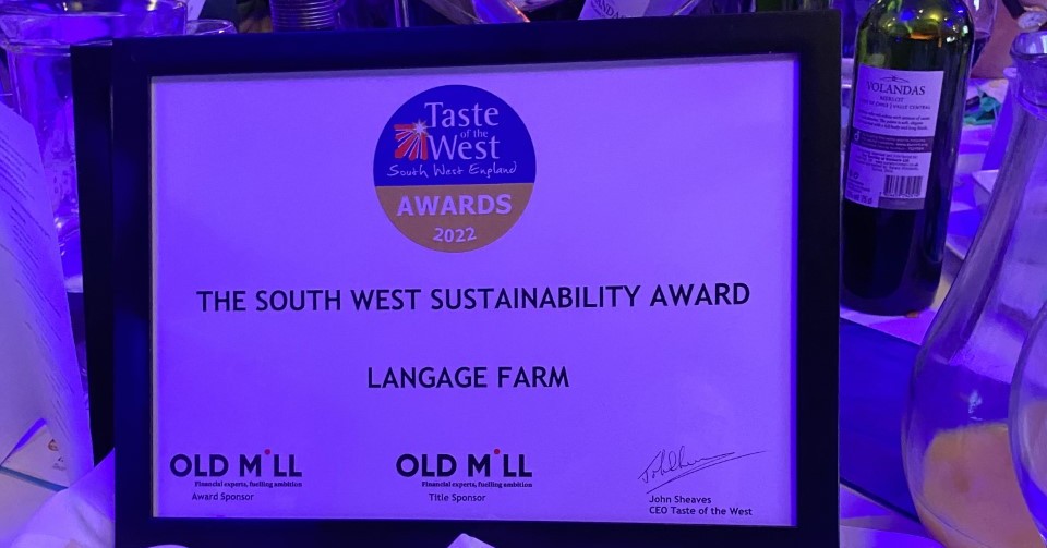 NEWS just in, we've also just been awarded the Southwest #Sustainability Award 2022! 
We've carry out lots of eco practices here at Langage, including our Anaerobic Digester,  which turns waste into electricity
Great awards show #totwawards ♻️
#devon #sustainable #sustainablefood