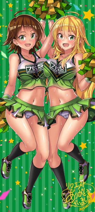 Pixivリクエストにてアイドルマスターより星井美希ちゃんWチア描かせて頂きました🥰 リクエスト誠にありがとうございました! 