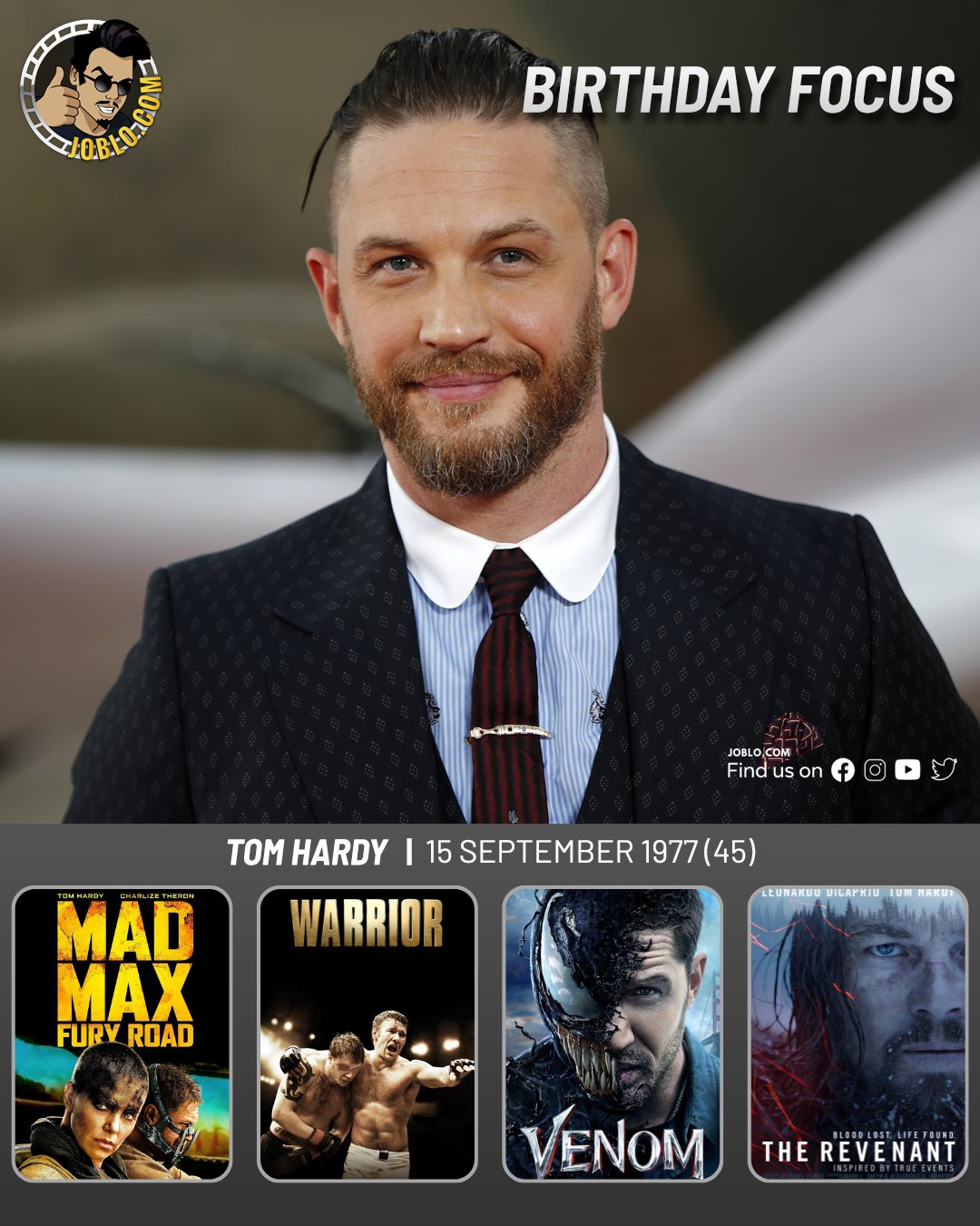 Happy birthday Tom Hardy!  