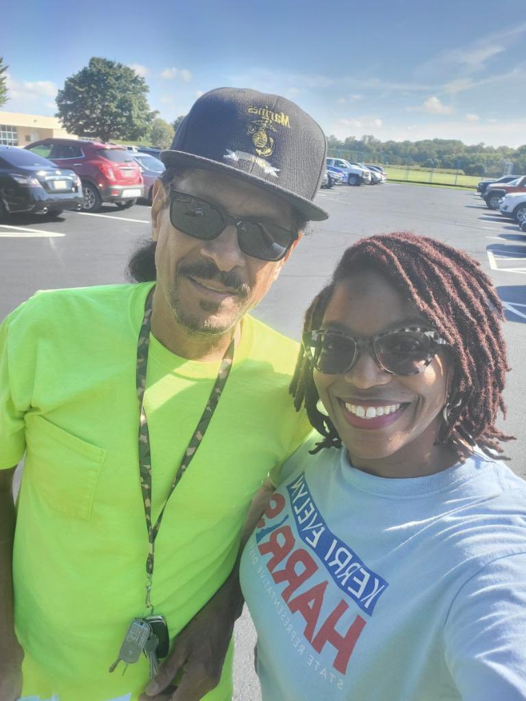 We kicked off primary voting today with smiles and hope. Let’s keep it up. Every vote is going to count. Let’s make this happen and bring home a win for the 32nd. #kerrievelynharris #keevha #keevha_de #weare32 #primaryvoting #vote