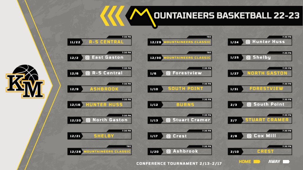 🚨🏀Updated Basketball Schedule 2022-2023🏀🚨  🎯Mark Your Calendars🗓  #RockThe〽️ountain