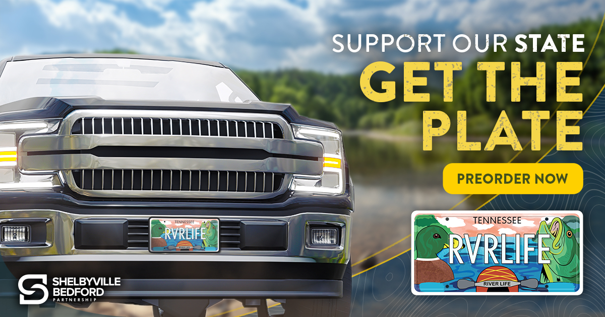 Support TN Rivers: Get the River Life specialty license plate, available now for pre-order. Funds will go toward safety, conservation and education initiatives related to the Duck River, and will eventually support all TN Rivers. See more shelbyville-bedford.com/river-life. #RiverLifeTN