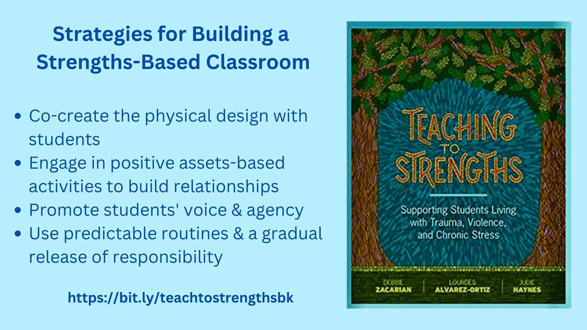 Teaching to Strengths: Supporting Students Living with Trauma, Violence & Chronic Stress, the first of its kind, focuses on principles & strategies for teaching Ss living with adversity. Here are key ideas to start the year. @lalvarezortiz @judiehaynes @AFTteach @ASCD #educhat