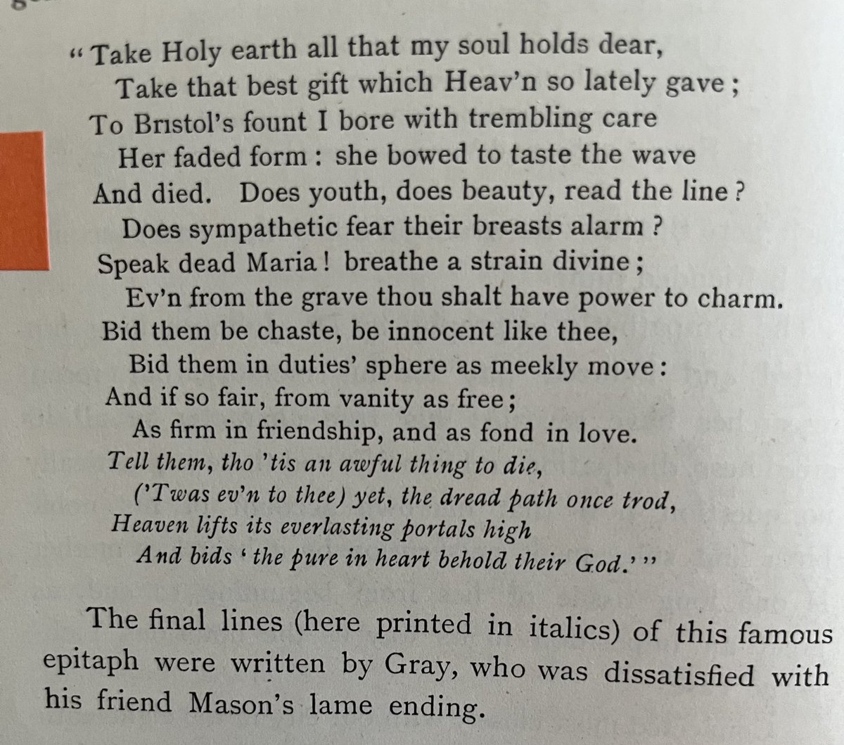 Barb_Drummond's tweet photo. #TombTuesday #epitaph to #WilliamMason #wife #BristolCathedral written by him but added by #ThomasGrey of #Elegy fame. #Mason was #Grays executor https://t.co/g6RbRvXjXZ