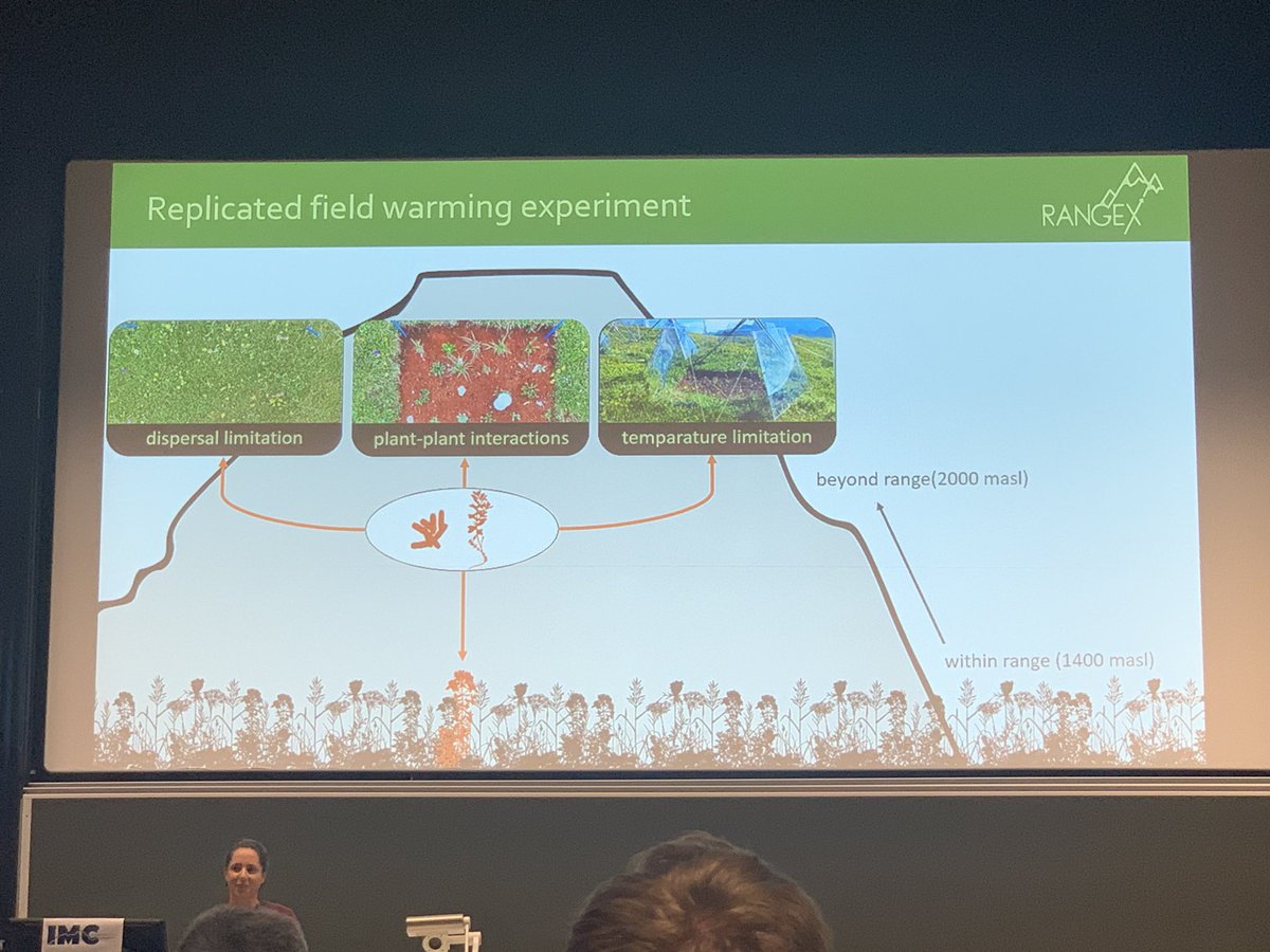 VVandvik's tweet photo. Evelin Iseli with a great presentation of the #RangeX experiment to study controls and impacts of range-expanding species across three continents. #WatchThisSpace fir more results in the years to come! #IMC22 https://t.co/0RXWhpRjdf