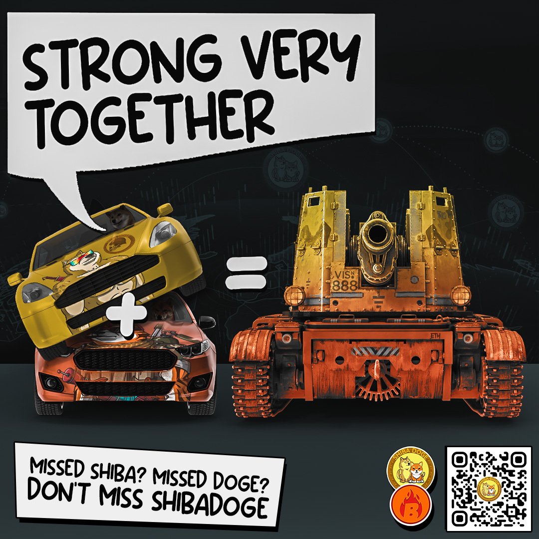 RealShibaDoge's tweet photo. This is what happens when you combine two of the strongest communities in crypto history!

#strongverytogether

Missed #Shiba? Missed #Doge? Don’t Miss #ShibaDoge!

Stay up-to-date 💬
https://t.co/AhwBI2ft9p

#memecoins #altcoins #cryptocommunity #CryptoInvestor #CryptoNews https://t.co/nzg8vHgxLU