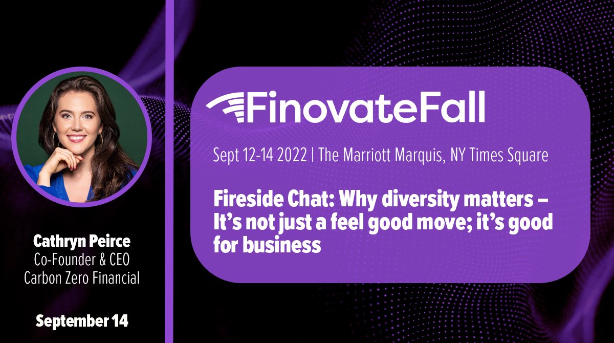 Taking the stage tomorrow at #finovatefall to discuss the importance of #diversity in product development, strategy, hiring, and driving innovation in #fintech! See you there!