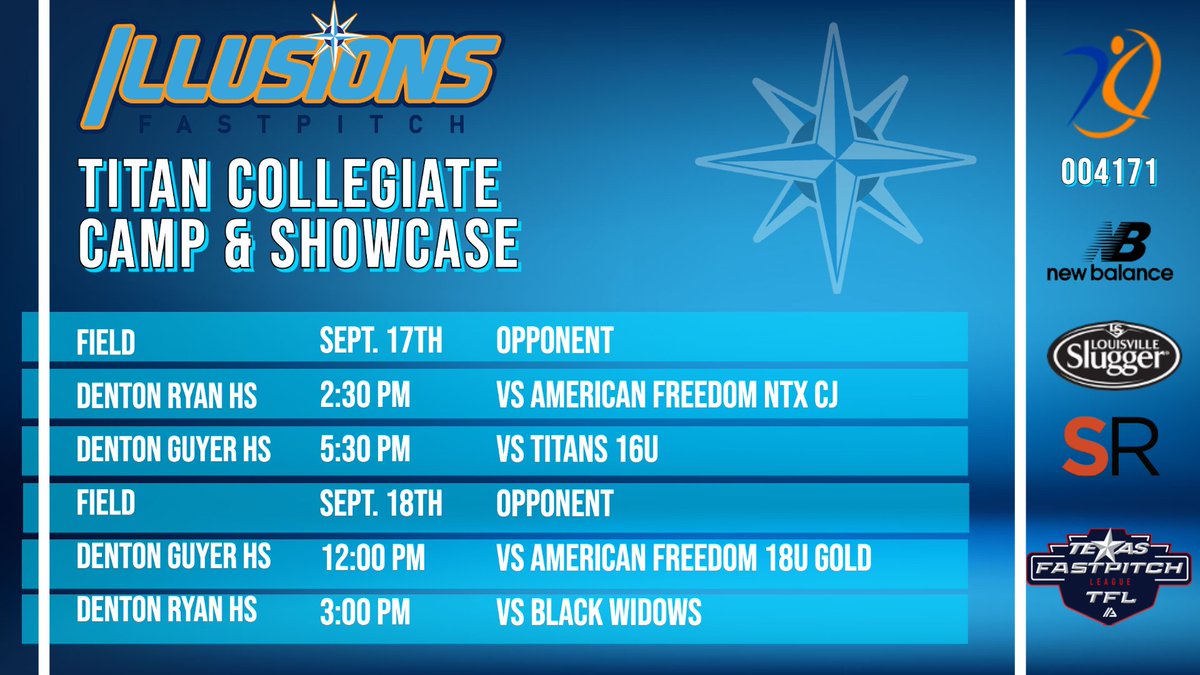Fall 2022 starts this weekend at Titans Camp &amp; Showcase in Denton, TX. We are ready to ball. Watch streaming games live on Facebook and Athletes Go Live (AGL ID: 004171)

#IGNational <a href="/DeltaStateSB/">Lady Statesmen Softball</a> <a href="/OCeaglesSB/">OC Softball</a> <a href="/MSUMustangs/">MSU Mustangs</a> <a href="/nctcathletics/">NCTC Athletics</a> <a href="/GraysonCollege/">Grayson College</a> #uncommitted