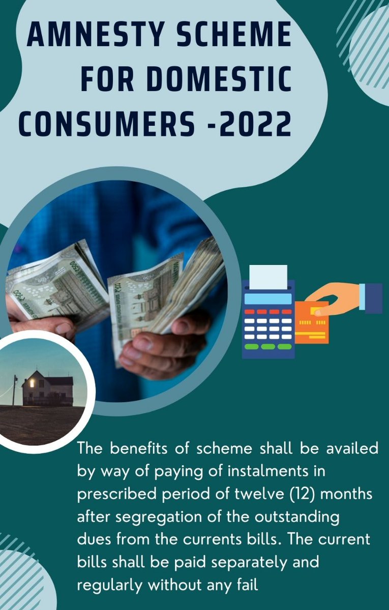 DiprKathua's tweet photo. #AmnestyforJKPowerConsumers
The benefits of scheme shall be availed by way of paying of instalments in prescribed period of 12  months after segregation of the outstanding dues from the current bills. The current bills shall be paid separately and regularly without any fail. https://t.co/cSqZSN9V6l