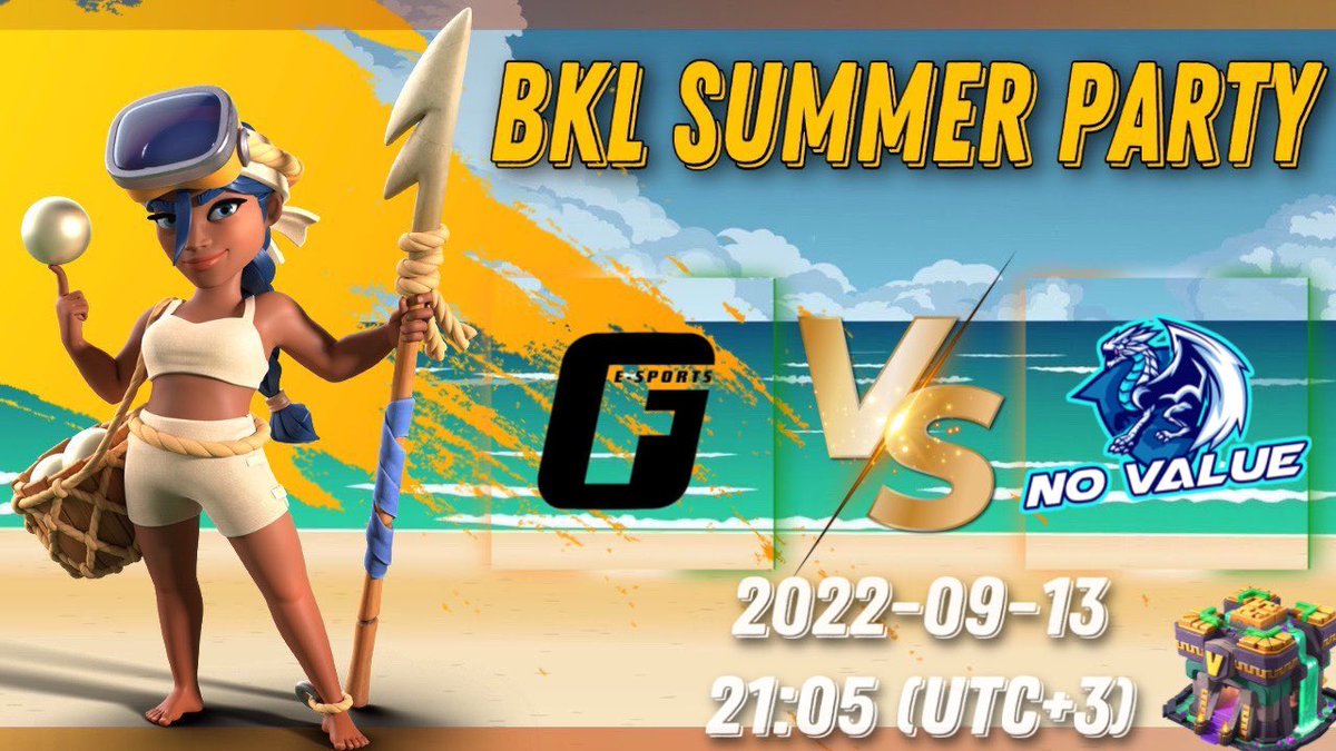 STREAM TODAY
BKL SUMMER PARTY
♦️ TH14
⏰21:05 (UTC+3) - No Value vs gfe 
🇩🇪Streamer - m.twitch.tv/clashwithweini