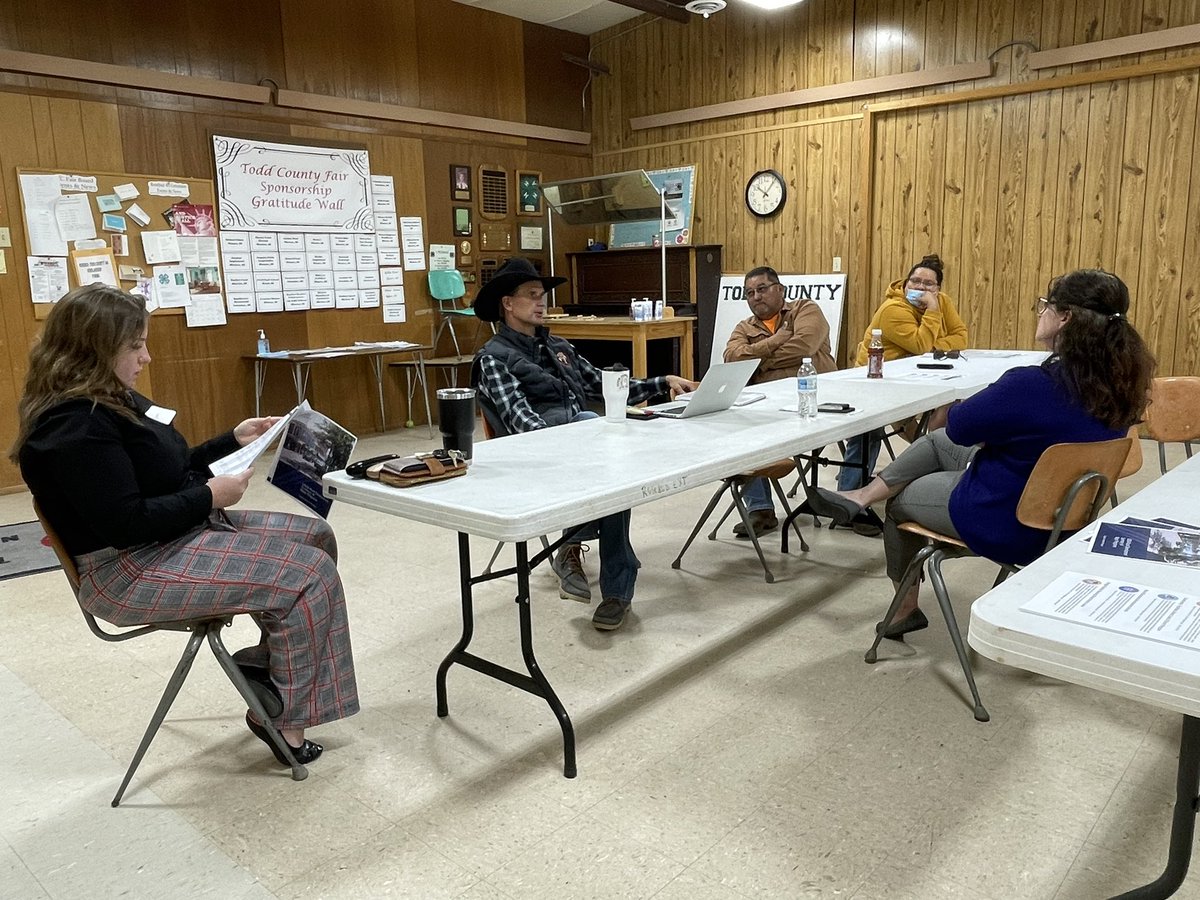 RD_SouthDakota's tweet photo. #happeningnow: Community leaders from #MissionSD and #Rosebud are discussing community needs with State Director @NikkiGronli during the #equityproject. Thanks to Todd County for use of the fairgrounds building! #housing #business https://t.co/vQkcz2Sq2O