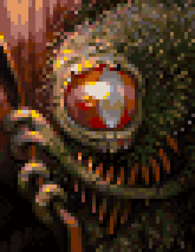 JinnPixel's tweet photo. This one is probably my favourite from the bunch so far. I made this one back in 2020. My idea was to explore how an Eaggra would age.
#pixelart #warwind #portrait #sprite #gameart https://t.co/nAjLJoLpgZ