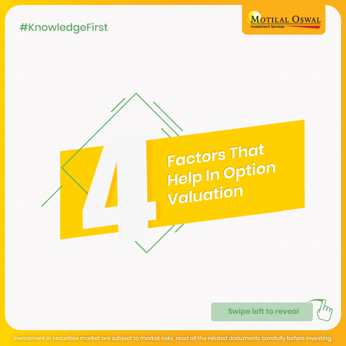 MotilalOswalLtd's tweet photo. Here are the 4️⃣ factors that help in Option Valuation pricing. Have you considered these factors ?
⬇️Download MO Investor App to access Options Store : https://t.co/hEZ2ZsqINo
🔗 Disclaimer: https://t.co/tVAoPQD08P
#MotilalOswal #KnowledgeFirst #OptionsTrading #OptionsStore https://t.co/HopqXjcOfK