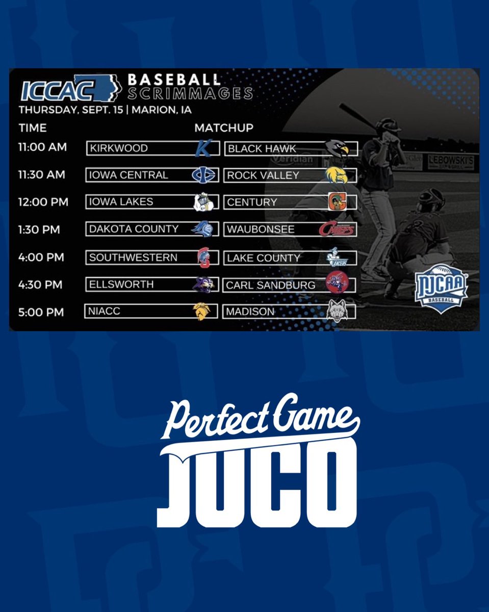We’re excited to be covering the <a href="/ICCACSports/">ICCAC Sports</a> Juco Fall Baseball Showcase, this Thursday at <a href="/ProspectMeadows/">Prospect Meadows</a>! Going to be a great event with lots of talent on hand from around the Midwest. Follow along for updates! #PGJC @B_Sakowski_PG @bswalvePG <a href="/BPonbase/">Blaine Peterson</a>
