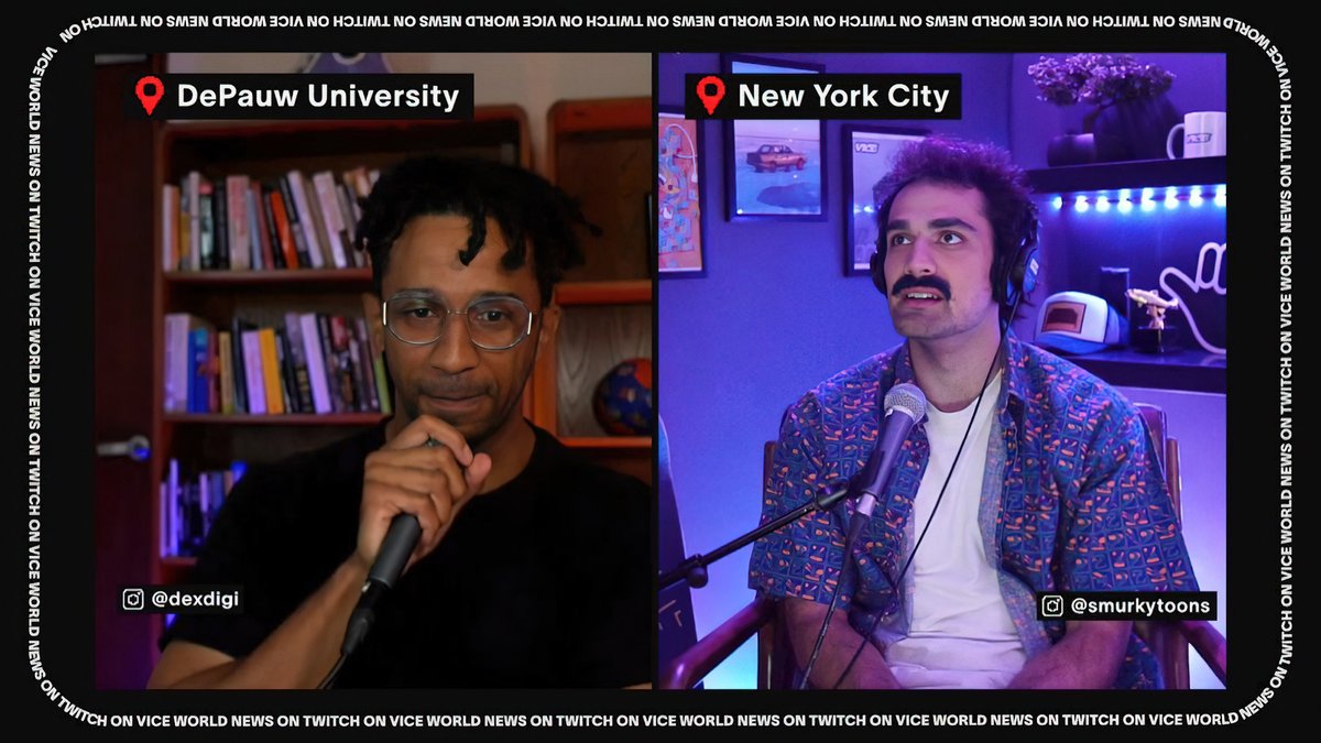 PulliamCtr's tweet photo. Vice News’ Dexter Thomas is on campus today for his 7p talk in Watson Forum. In the meantime, he and co-host Samir Ferdowsi are producing the Tuesday edition of Vice World News on Twitch with Dexter in the PCCM, and including some interested students! 

 https://t.co/mRv0fiyDqI https://t.co/RhyX2AgNby