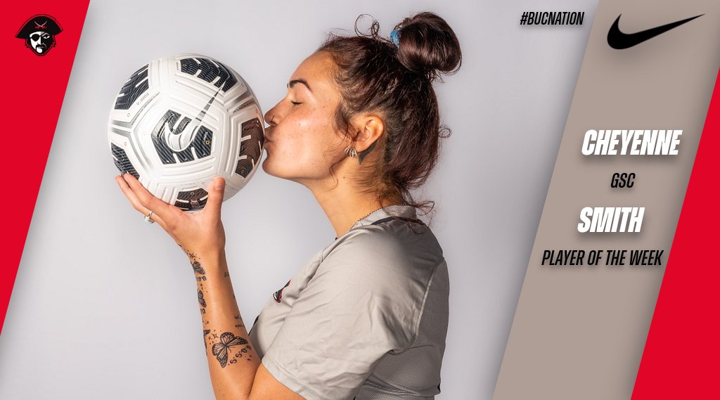 CBU Womens Soccer (@cbubucswsoc) on Twitter photo RT THE PLAYER OF THE WEEK!! Cheyenne Smith has been named <a href="/GulfSouth/">Gulf South Conference</a> Offensive Player of the Week after scoring 5️⃣ goals in the last two games. #BUCNation
🔗📰 bit.ly/3RIgo6T RT THE PLAYER OF THE WEEK!! Cheyenne Smith has been named <a href="/GulfSouth/">Gulf South Conference</a> Offensive Player of the Week after scoring 5️⃣ goals in the last two games. #BUCNation
🔗📰 bit.ly/3RIgo6T