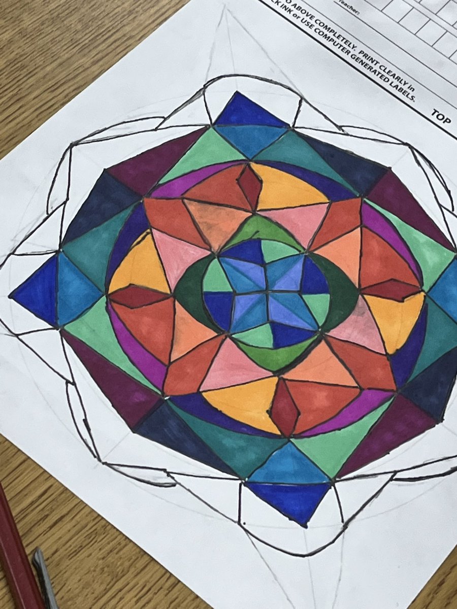 cmrilling's tweet photo. We love the focus needed for Mandala artwork! These MES 5th graders inspire me! @meshornets @MarcumLA https://t.co/tJCsfJsmFO